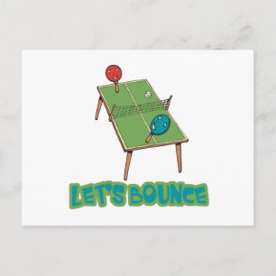 Carte Postale Table de Tennis de Ping Pong Let's Bounce