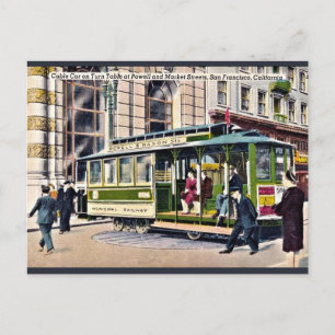 Carte Postale Table de tour de téléphérique vintage San Francisc