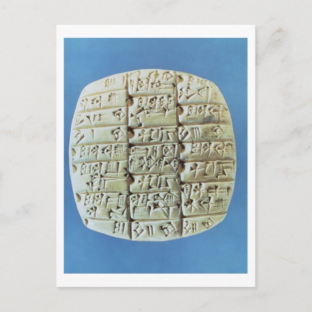Carte Postale Table des comptes avec script cuneiform, c.2400 BC (Devant)