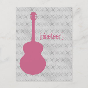 Carte postale Table Grunge de guitare rose