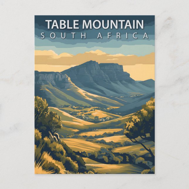 Carte Postale Table Mountain Afrique du Sud Vintage (Devant)
