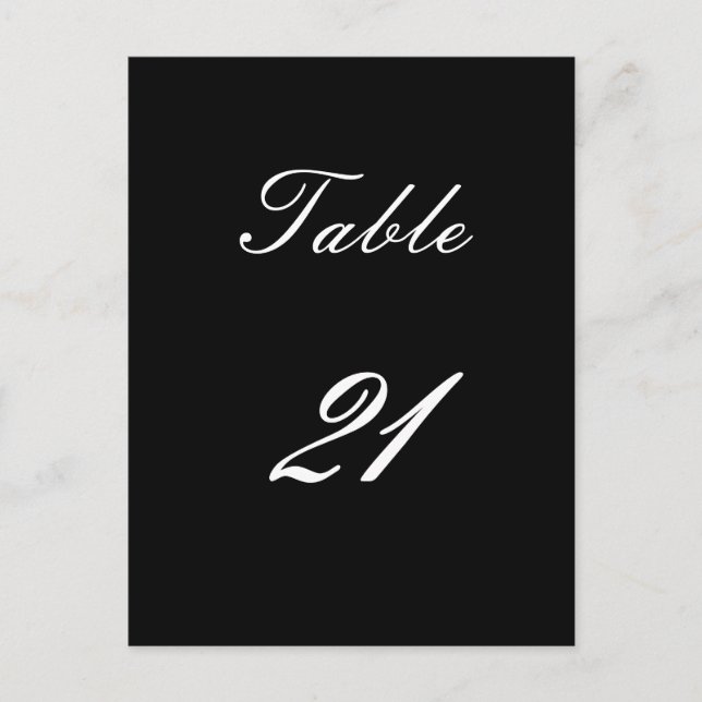 Carte Postale Table numéro 21 (Devant)