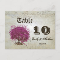 Table Numéro Feuille de Cœur de Sangria