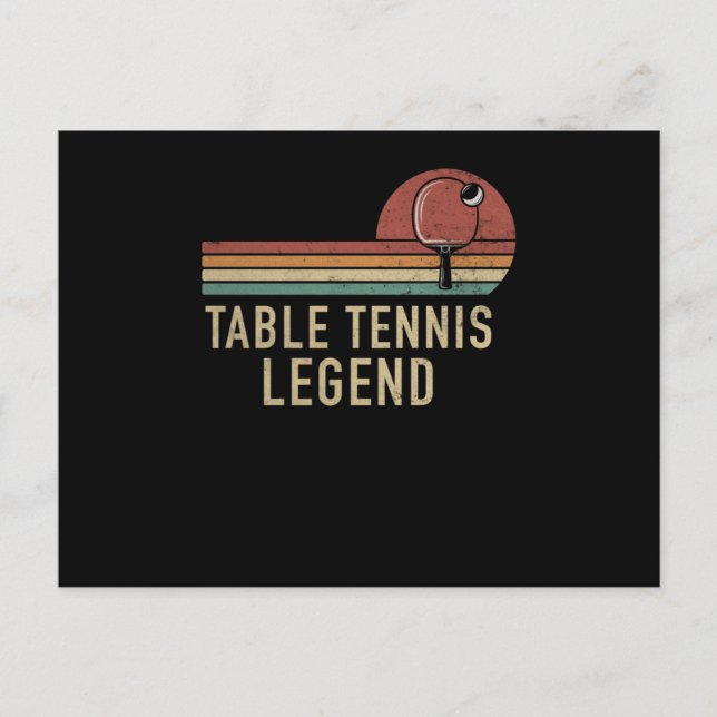 Carte Postale Table Tennis Legend Joueur Vintage Ping Pong (Devant)