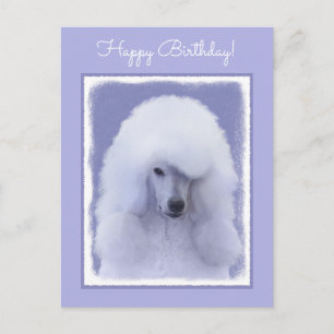 Carte Postale Tableau blanc standard de caniche - Art original d