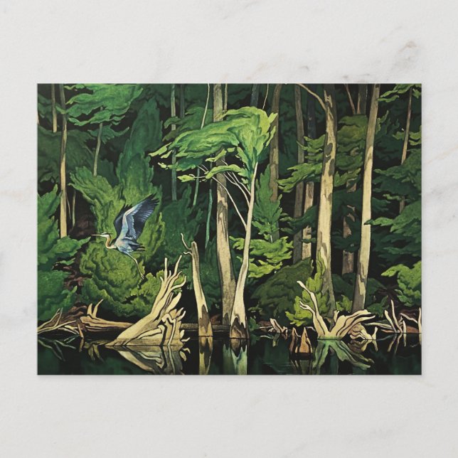 Carte Postale Tableau canadien de A J Casson représentant un hér (Devant)