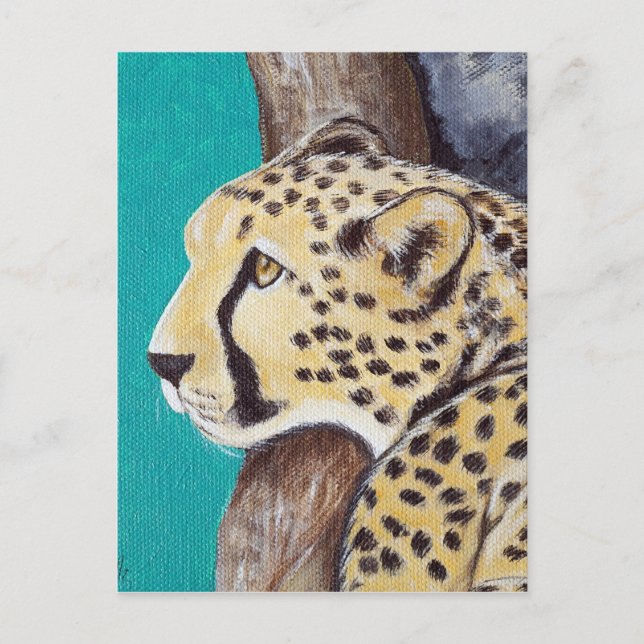Carte Postale Tableau Cheetah (Devant)
