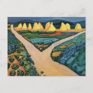 Carte Postale Tableau d'August Macke, Champs de légumes