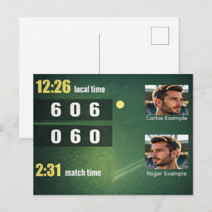 Carte Postale Tableau de bord de tennis personnalisé – Match per