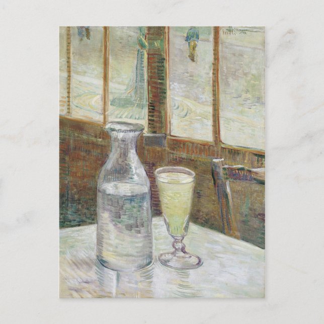 Carte Postale Tableau de café avec l'absinthe par Vincent van (Devant)