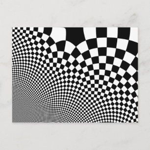 Carte Postale Tableau de contrôle abstrait noir et blanc pointu
