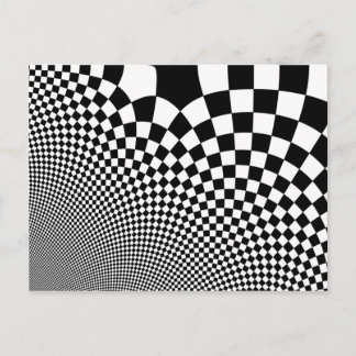 Carte Postale Tableau de contrôle abstrait noir et blanc pointu