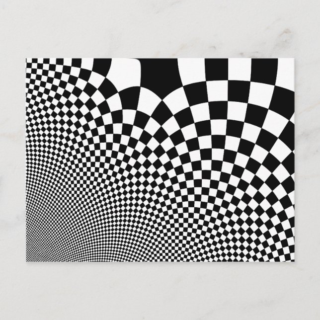 Carte Postale Tableau de contrôle abstrait noir et blanc pointu (Devant)