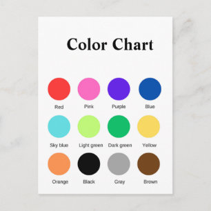 Carte Postale Tableau de couleurs pour l'école enseignant enfant