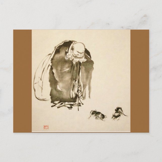 Carte Postale Tableau de Miyamoto Musashi, c. Années 1600 (Devant)