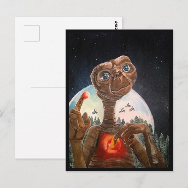 Carte Postale Tableau de Portrait Alien par Alfred Fox Collectab (Devant / Derrière)