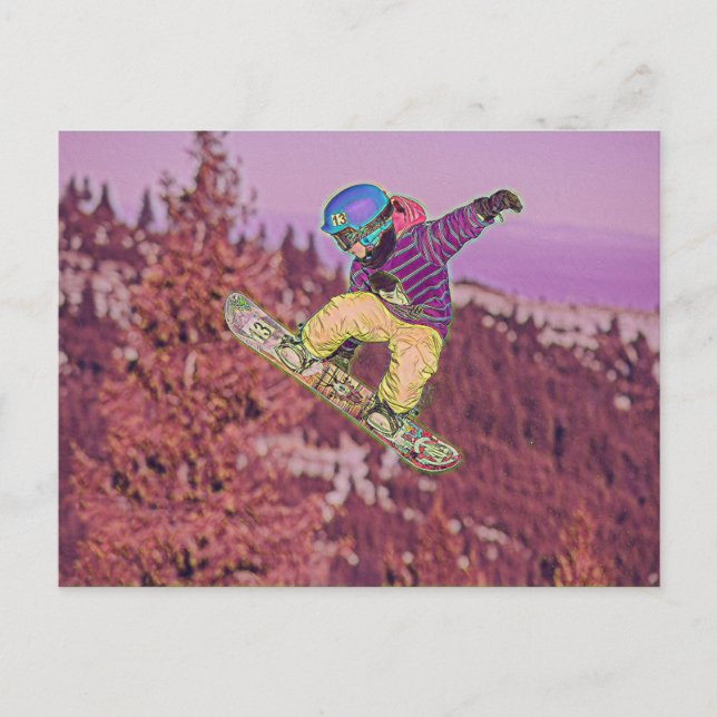 Carte Postale Tableau de snowboard (Devant)