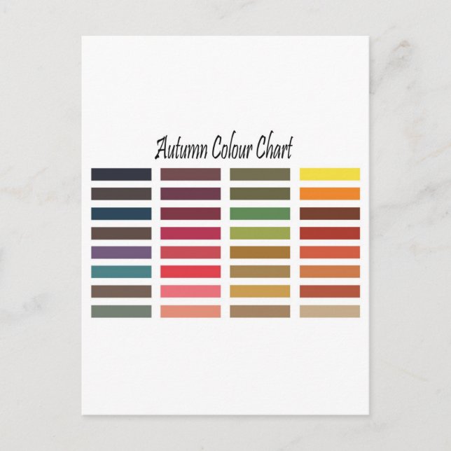 Carte Postale Tableau des couleurs d'automne (Devant)