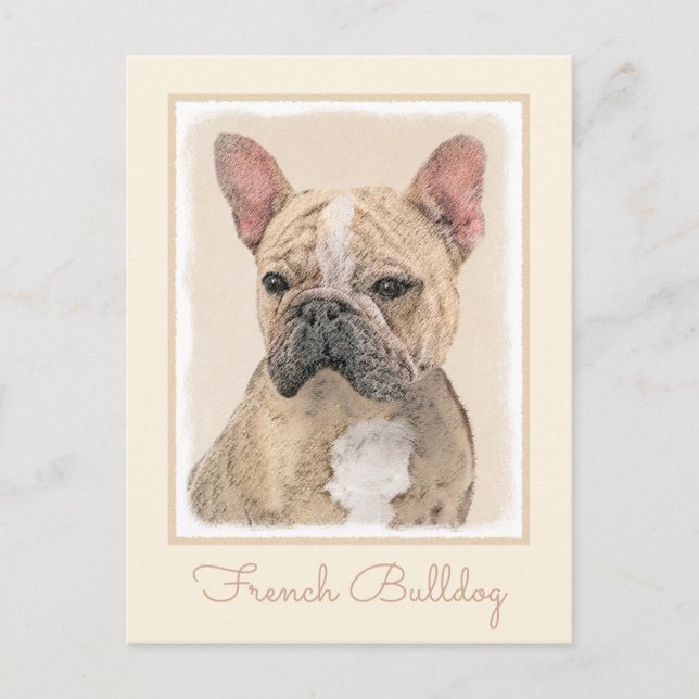 Carte Postale Tableau Français Bulldog (Sable) - Joli Original D (Devant)