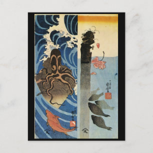 Carte Postale Tableau japonais c. Années 1800