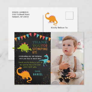 Carte Postale Tableau noir Dinosaur Merci photo Anniversaire