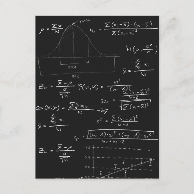 Carte Postale Tableau noir Statistiques (Devant)