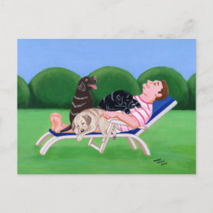 Carte Postale Tableau papa Labrador