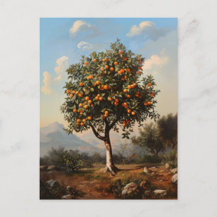 Carte Postale Tableau Paysage vintage Orange Tree