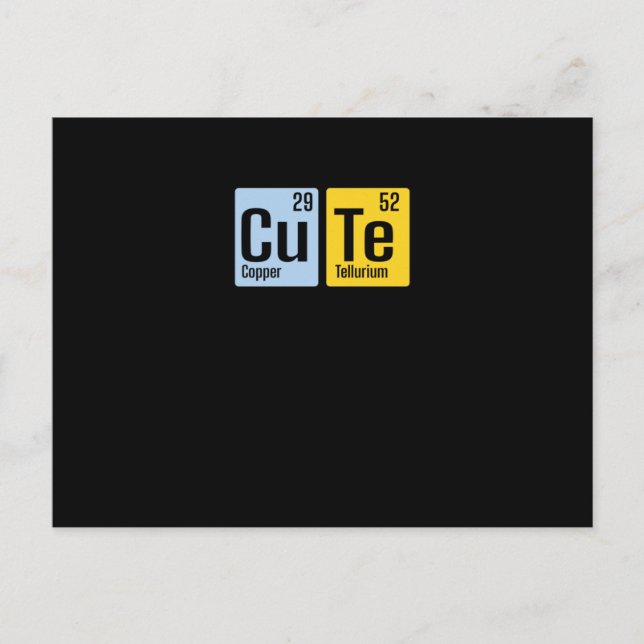 Carte Postale Tableau périodique chimique (Devant)