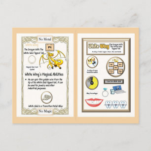 Carte Postale Tableau périodique Dragon - Or Blanc