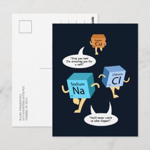 Carte Postale Tableau périodique drôle humour chimie personnalis