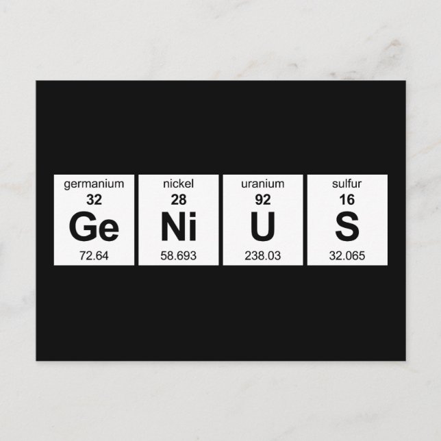 Carte Postale Tableau périodique GeNiUS (Devant)