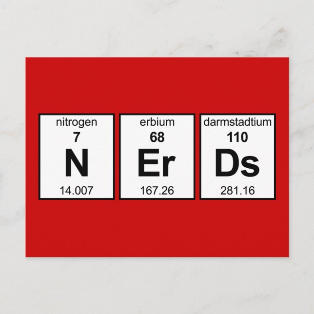 Carte Postale Tableau périodique NErDs (Devant)