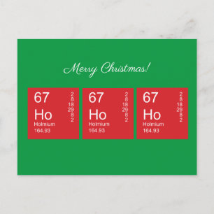 Carte Postale Tableau périodique personnalisable rouge et vert H
