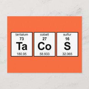 Carte Postale Tableau périodique TaCoS