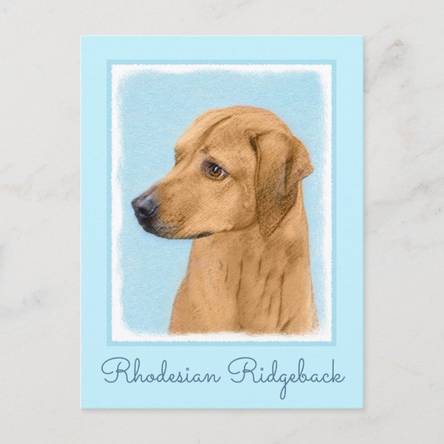 Carte Postale Tableau Rhodesian Ridgeback - Art Chien original (Devant)