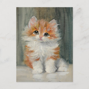 Carte Postale Tableau vintage Kitten