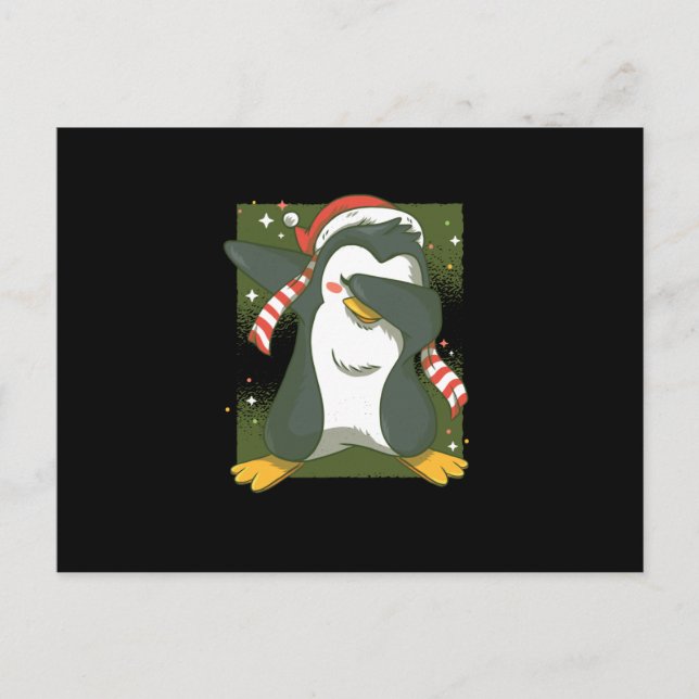 Carte Postale Tabouret de manchot de Noël (Devant)