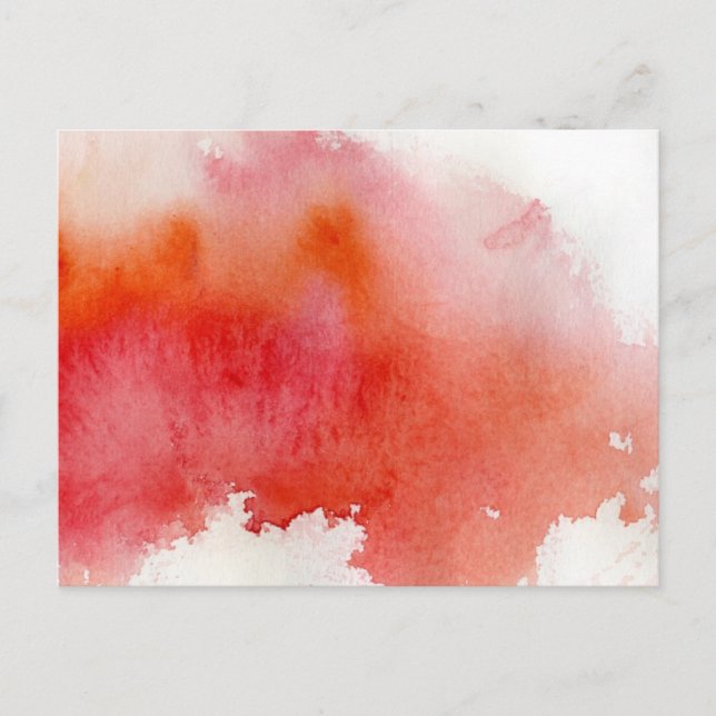 Carte Postale Tache rouge, aquarelle abstraite peinte à la main (Devant)