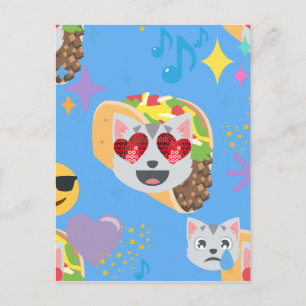 Carte Postale taco cat emoji