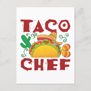 Carte Postale Taco Chef Taco Truck