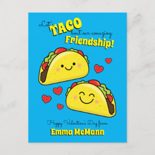 Carte postale Taco Cute Kids Valentine's Day Frien