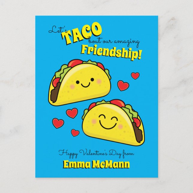 Carte postale Taco Cute Kids Valentine's Day Frien (Devant)