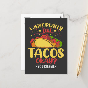 Carte Postale Taco Funny Dit Que J'Aime Vraiment Les Tacos