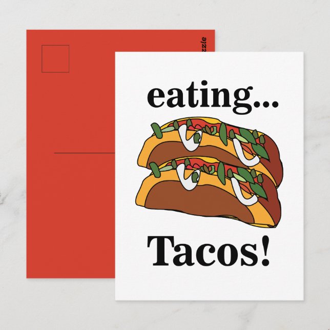 Carte Postale Taco Tacos Nourriture Drôle  (Devant / Derrière)