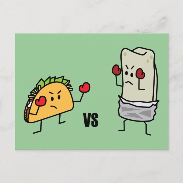 Carte Postale Taco vs burrito (Devant)