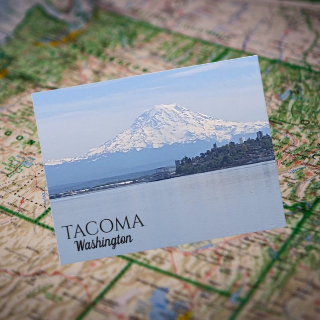 Carte Postale Tacoma, Washington et Mount Rainier Travel (In Situ Map)