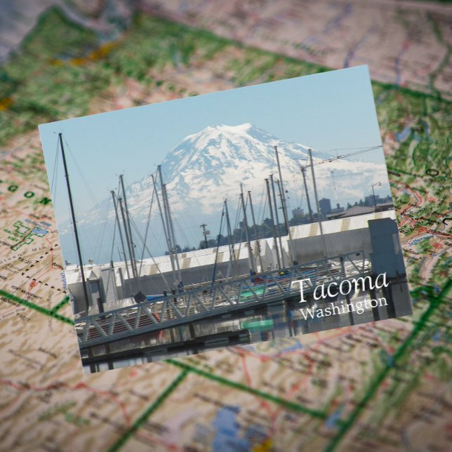Carte Postale Tacoma, Washington Photo de voyage (In Situ Map)