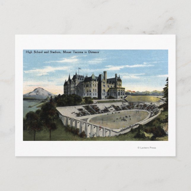 Carte Postale Tacoma, Washington - View of High School (Devant)