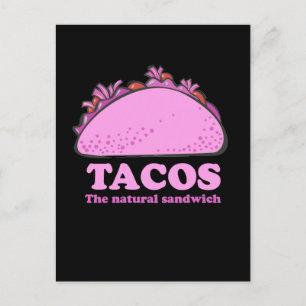 CARTE POSTALE TACOS ROSE